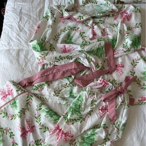 Festive Pink and Green Holiday PJs w Bows